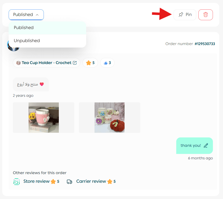 Questions & reviews management
