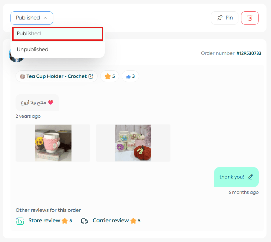 Questions & reviews management