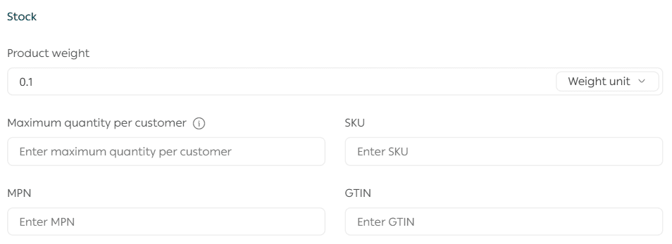 Add MPN and GTIN to improve product visibility on search engines