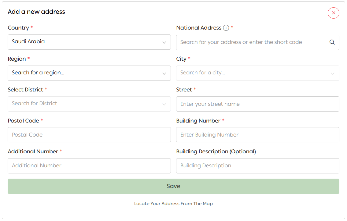 Customer checkout page details