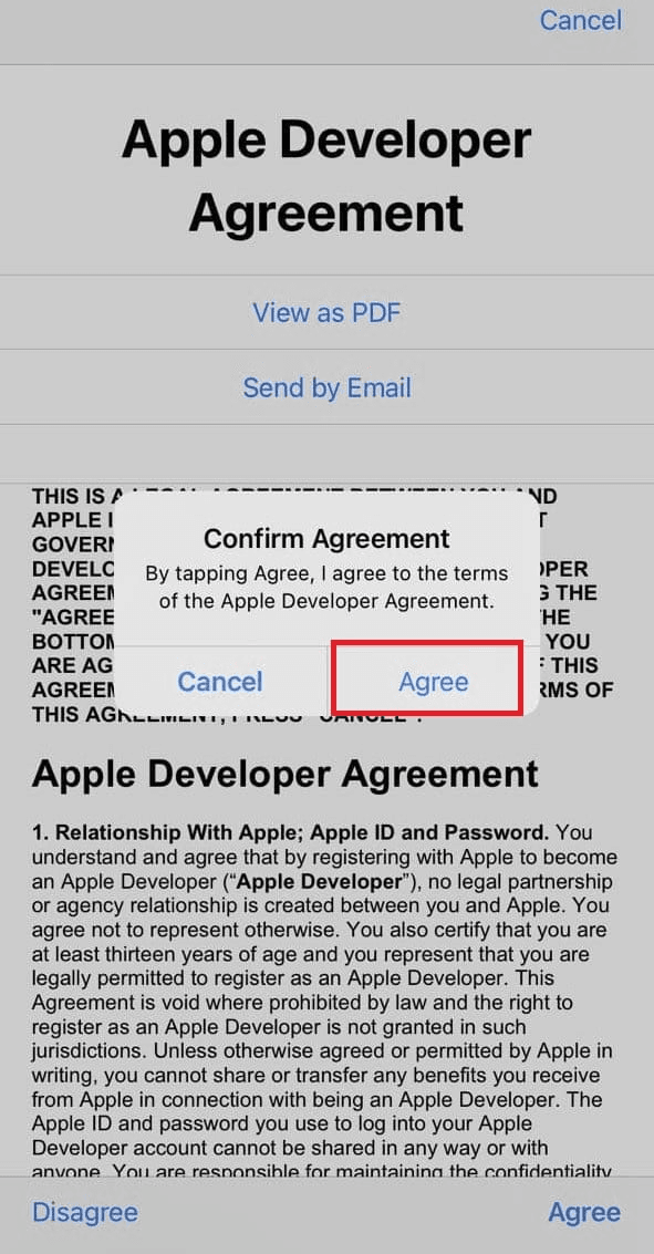 Creating an Apple Developer Account via the mobile app