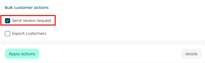 Performing actions on multiple customers at once (Bulk actions)