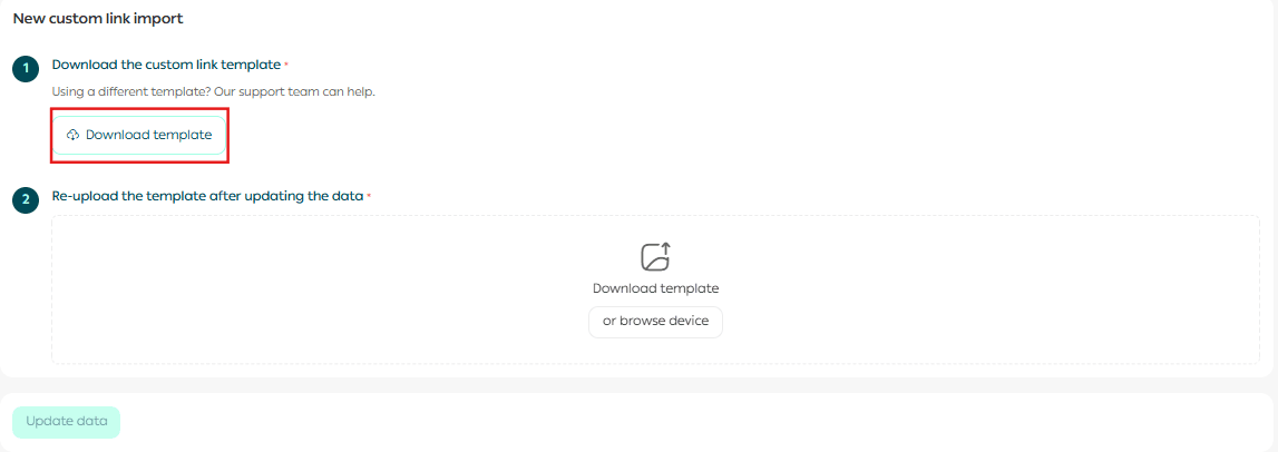 Create, import, and manage custom links