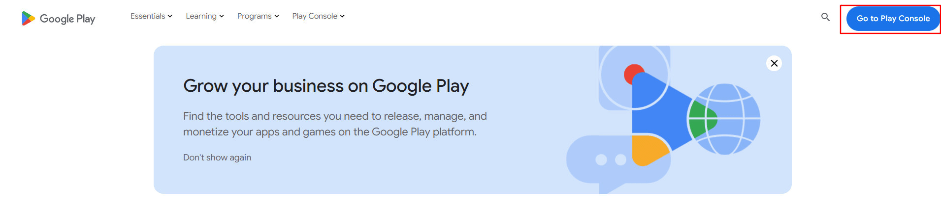 Google Play Console Dashboard