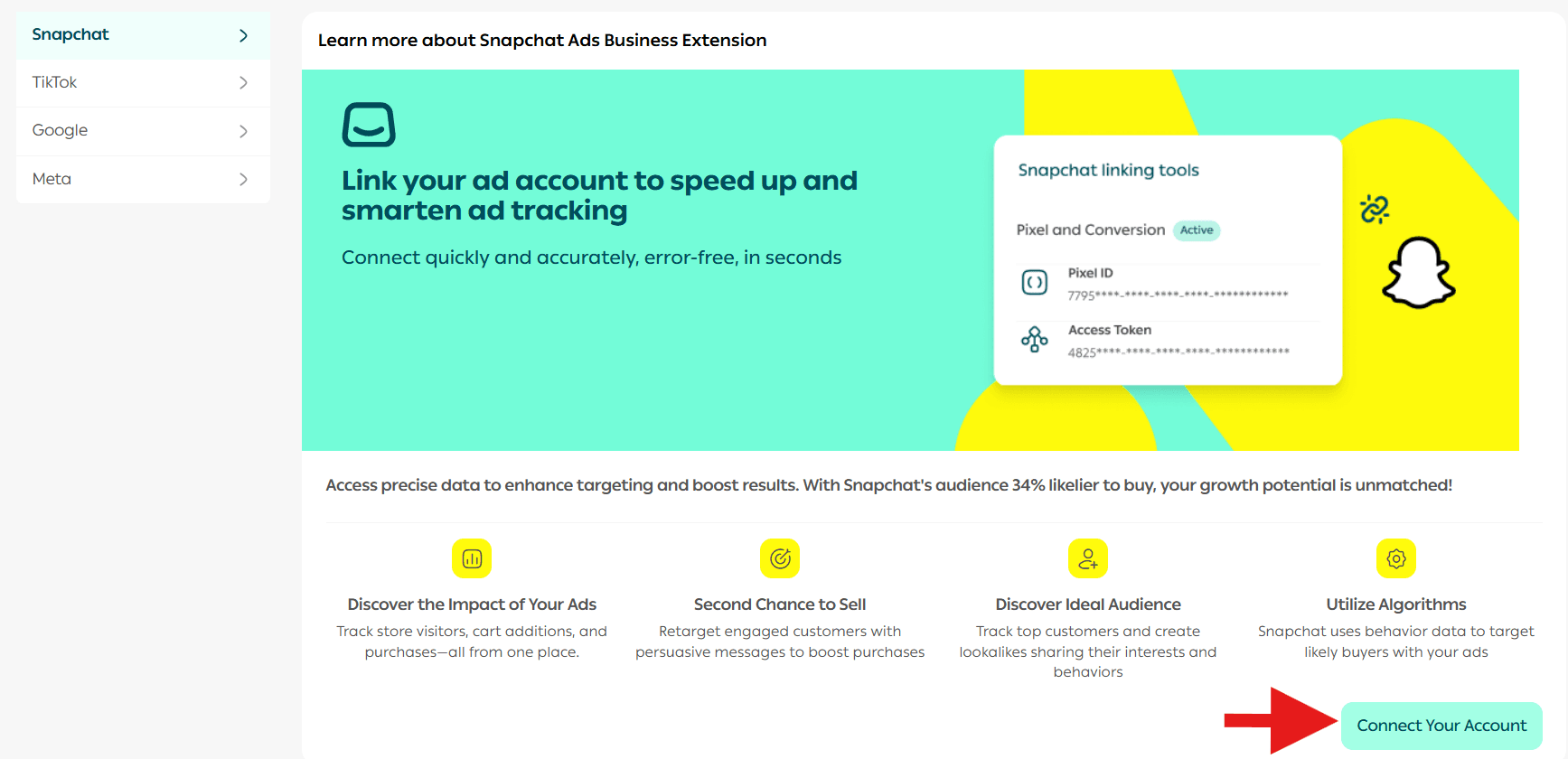 Connecting your advertising accounts with Salla Ads | Integration tools guide
