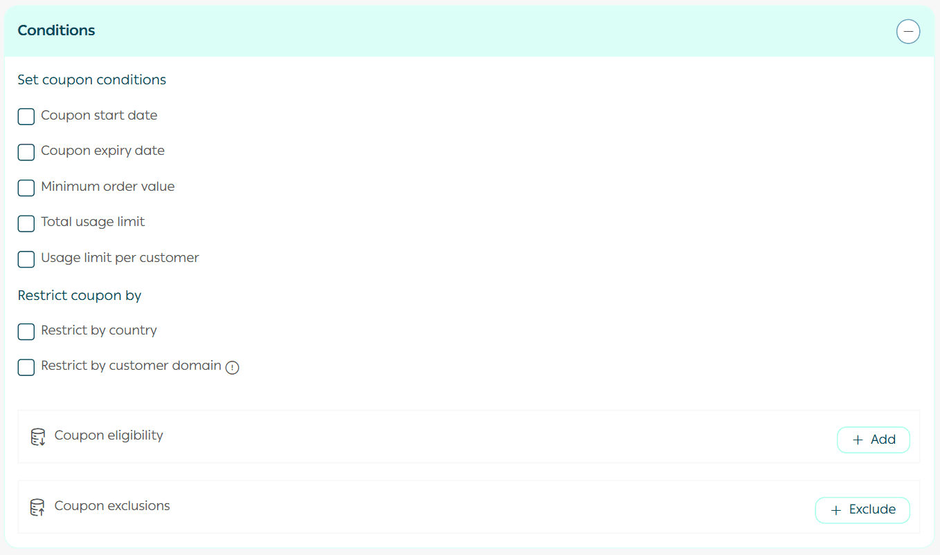 Adding a new coupon or coupon group