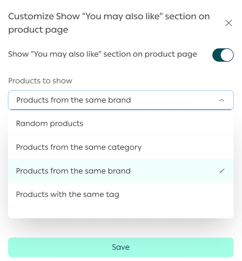 Product settings