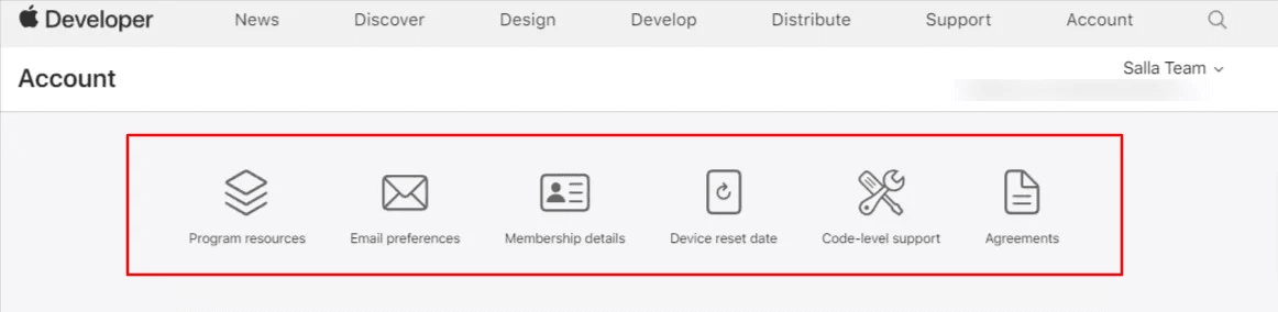 Apple developer account dashboard