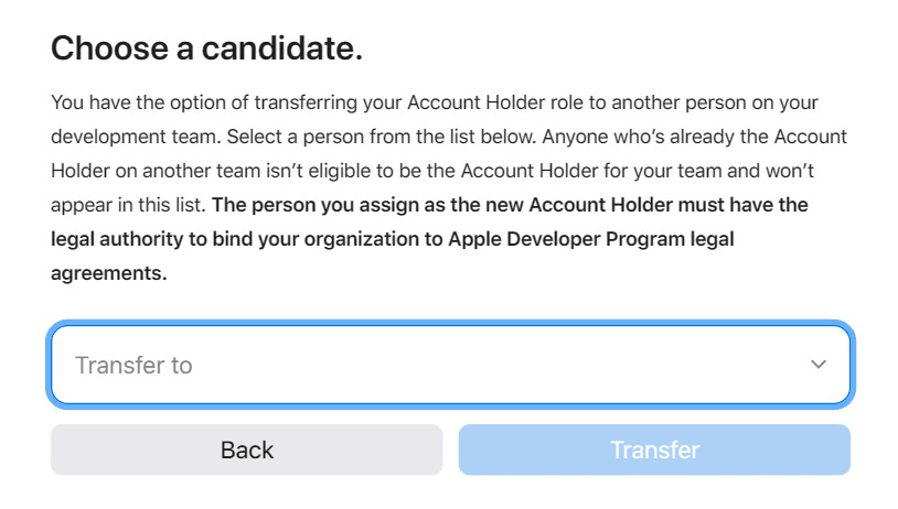 Apple developer account dashboard