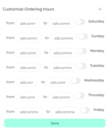 Customize order settings