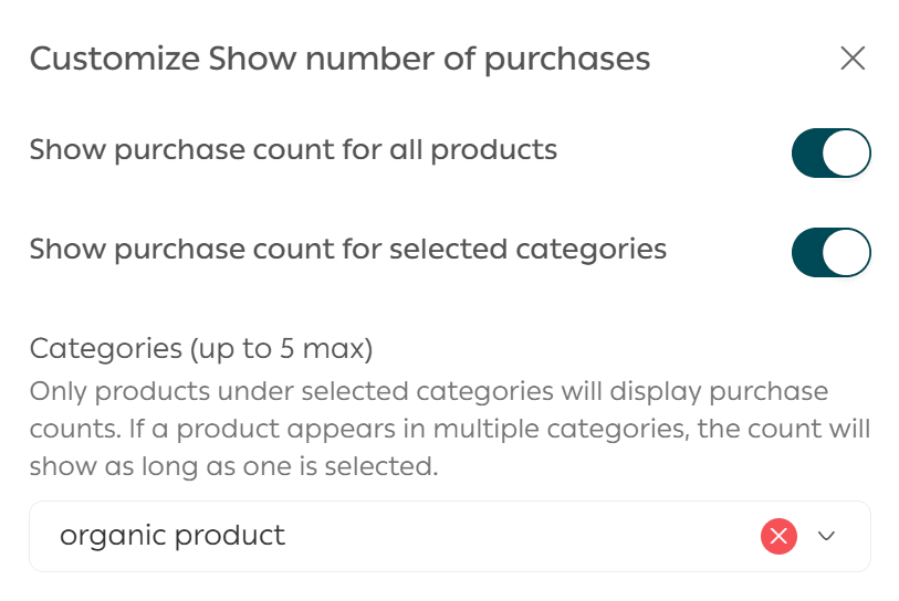 Product settings