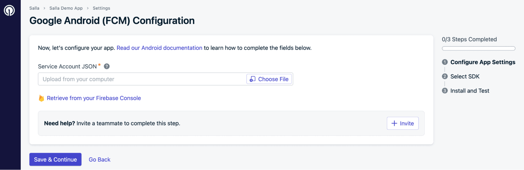 Connecting OneSignal for push notifications