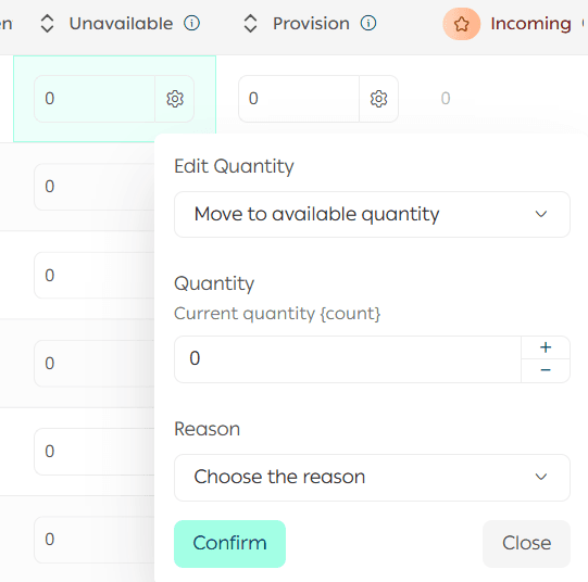 Inventory management and stocktaking