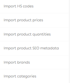 Importing and updating products