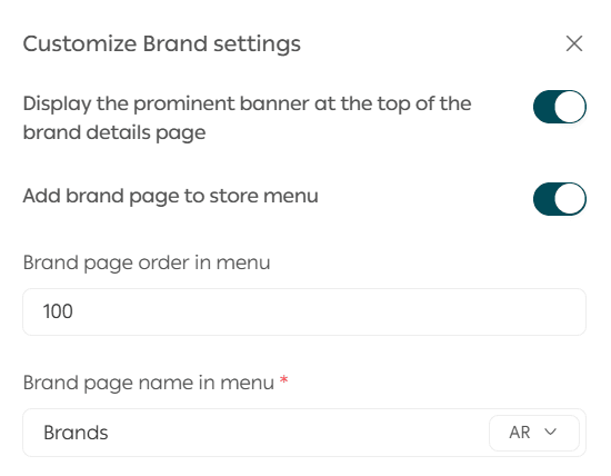 Product settings