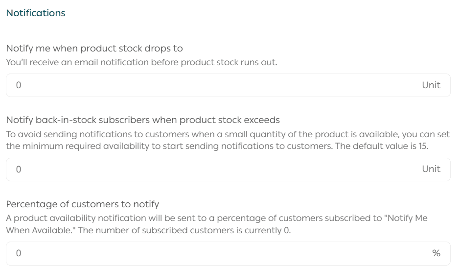 Products page and bulk product actions
