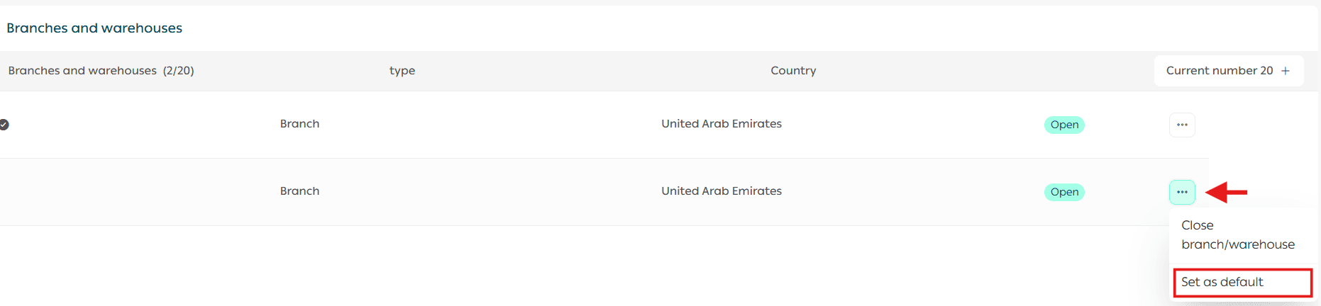 Adding and managing branches and warehouses