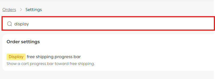 Customize order settings