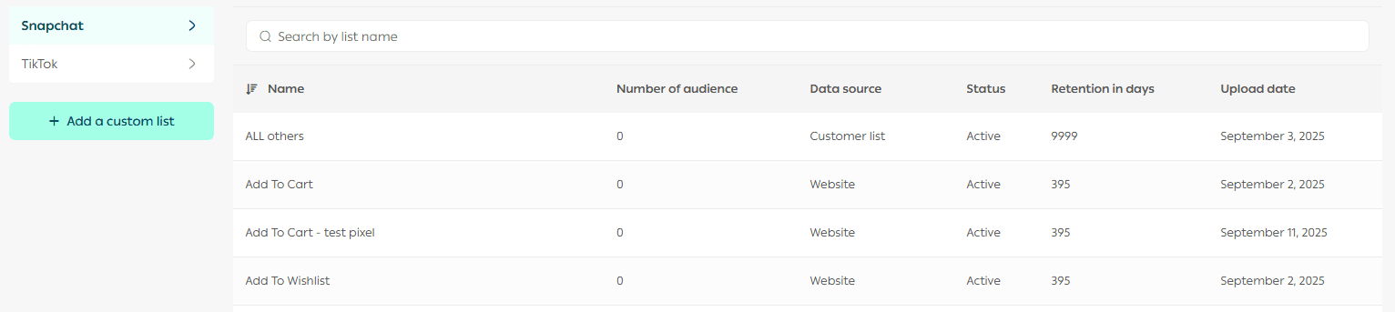 Audience management in Salla Ads