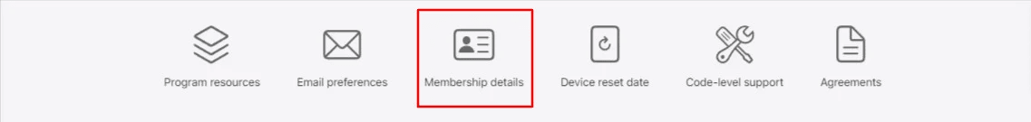 Apple developer account dashboard