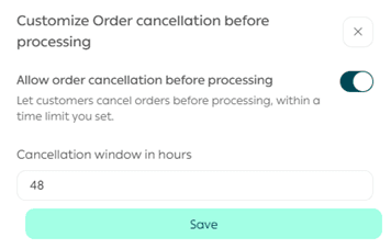 Customize order settings