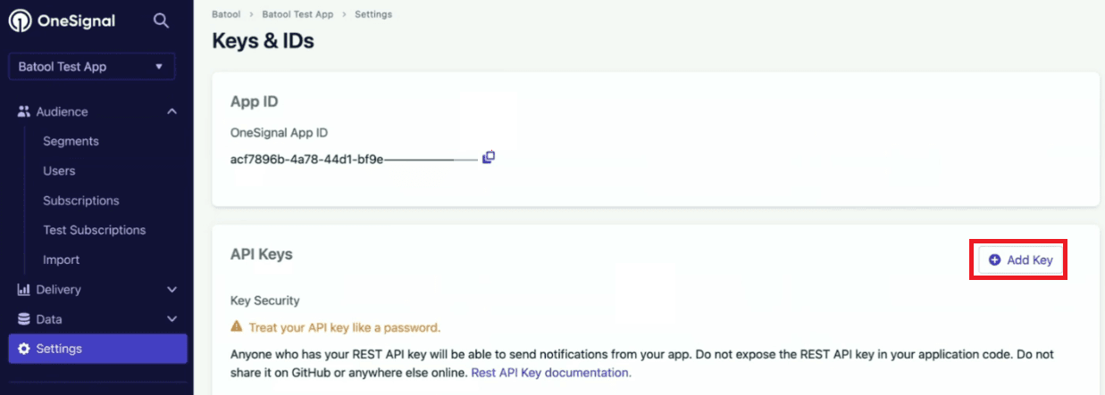 Connecting OneSignal for push notifications