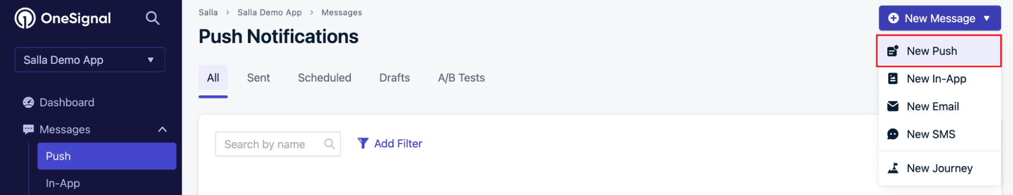 Connecting OneSignal for push notifications