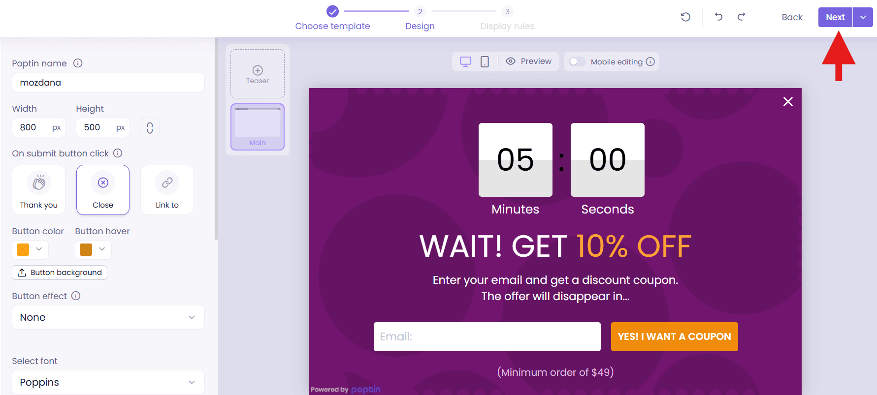 Integrating Poptin for pop-up campaigns