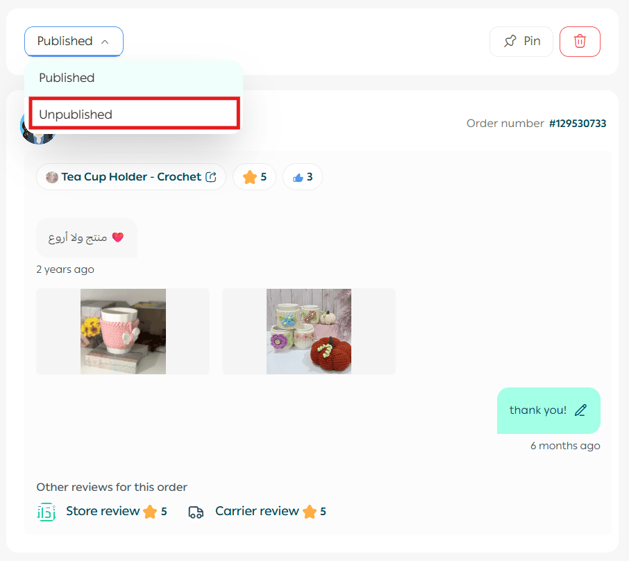 Questions & reviews management