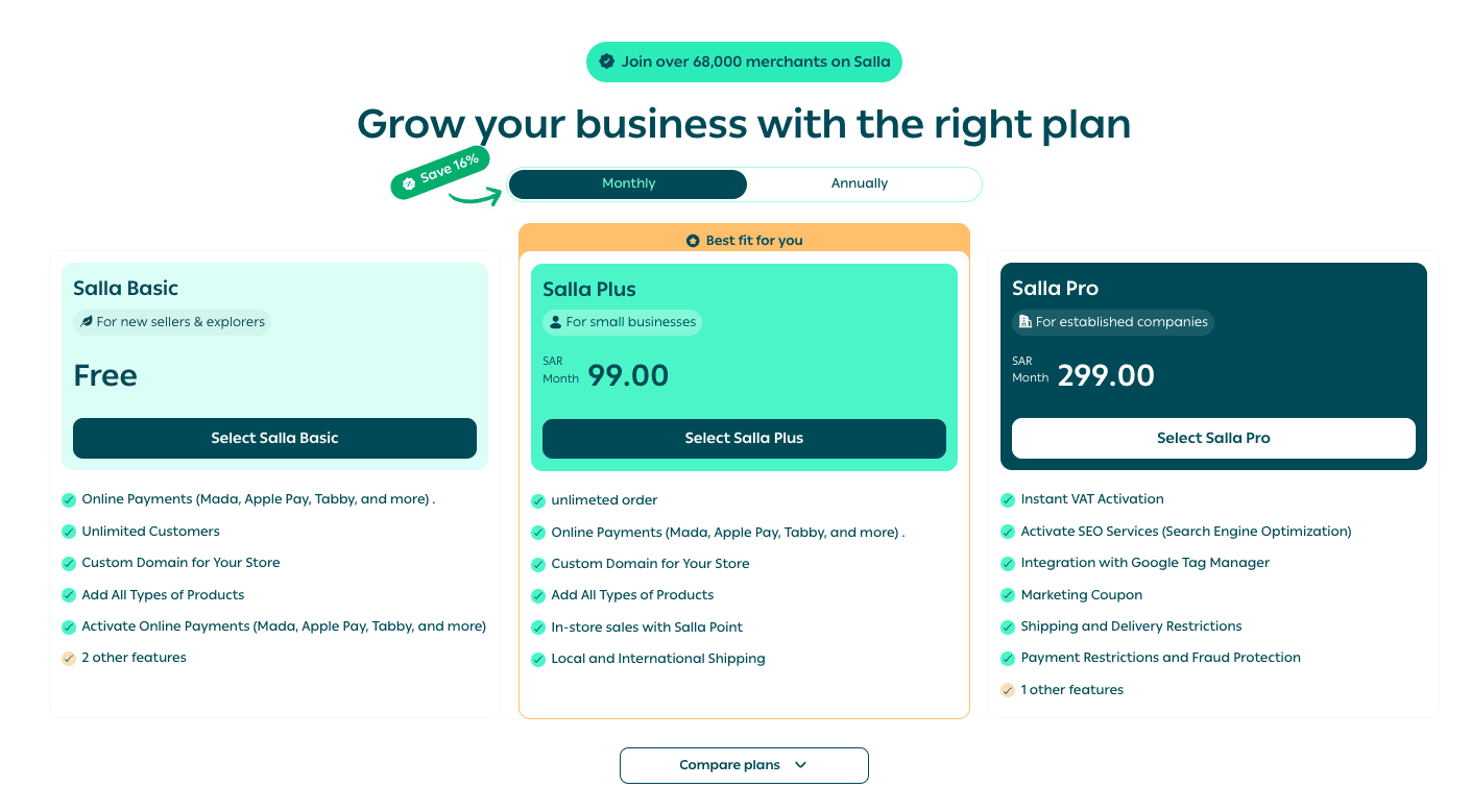 Building a new online store on Salla in Saudi Arabia
