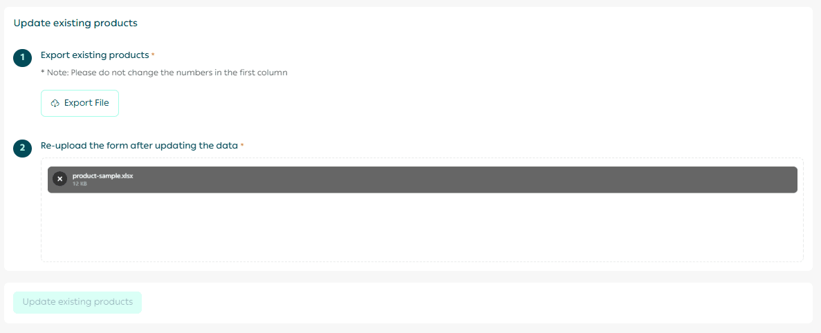 Importing and updating products