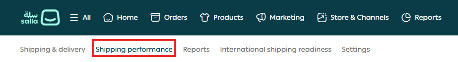 Shipping performance page