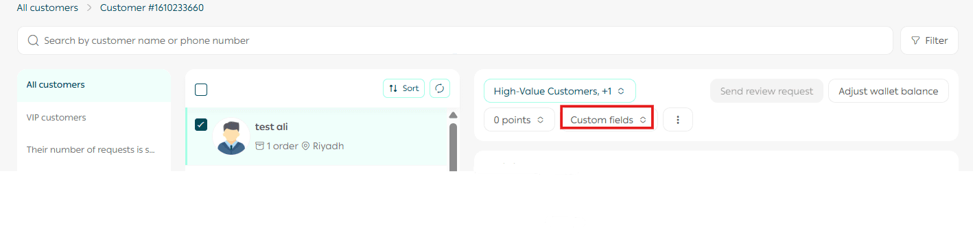 Customizing customer fields