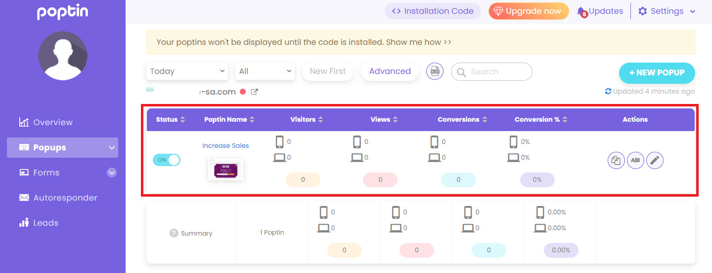 Integrating Poptin for pop-up campaigns