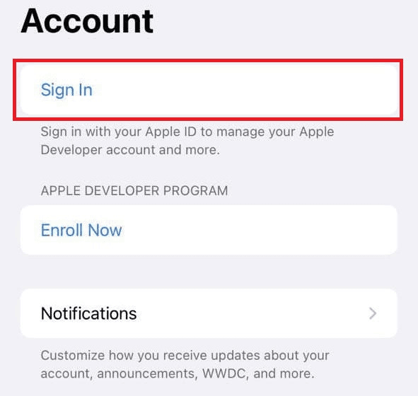 Creating an Apple Developer Account via the mobile app
