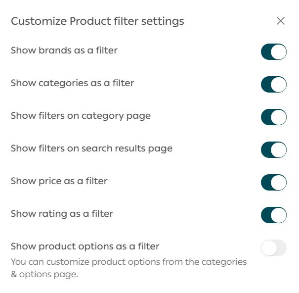 Product settings