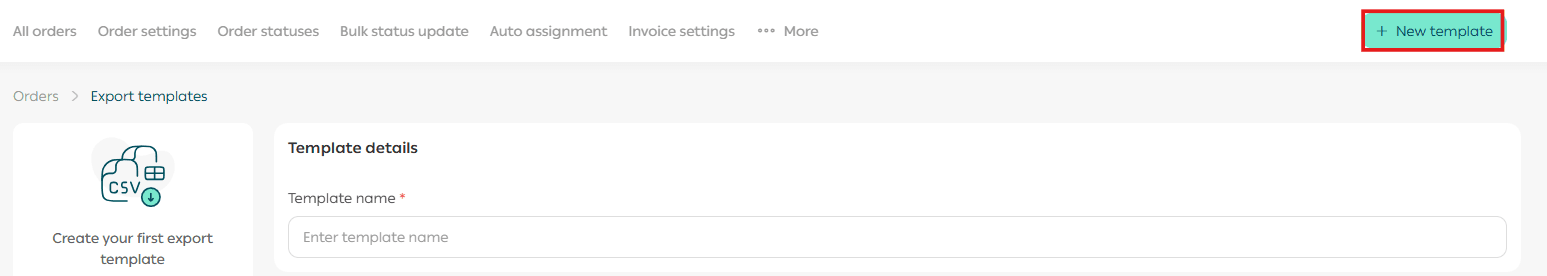 Order export templates