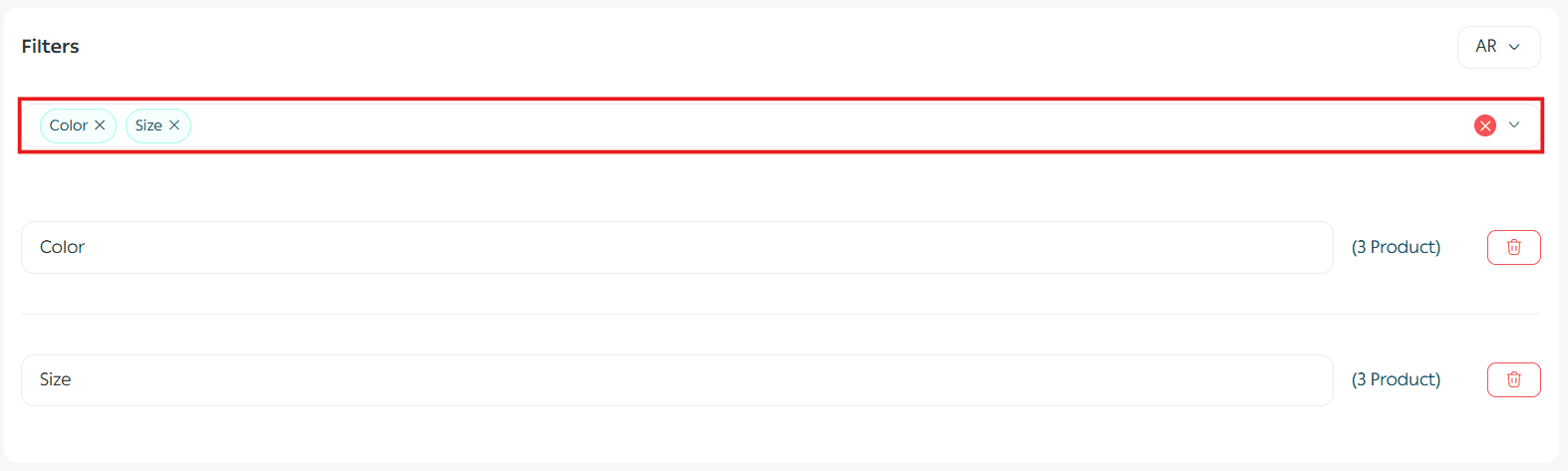 Product filtering and faceted search