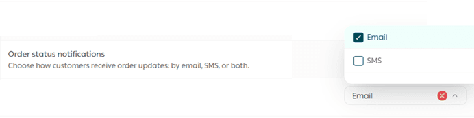 Customize order settings