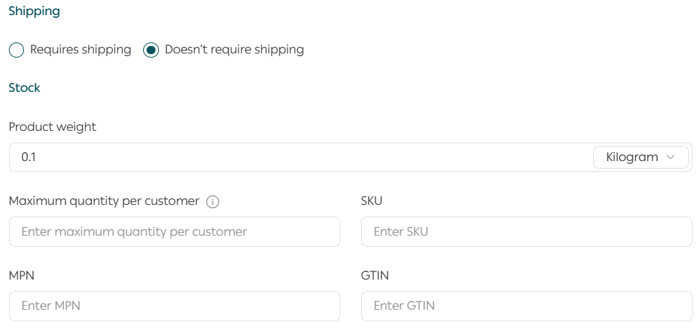 Actions on a specific product